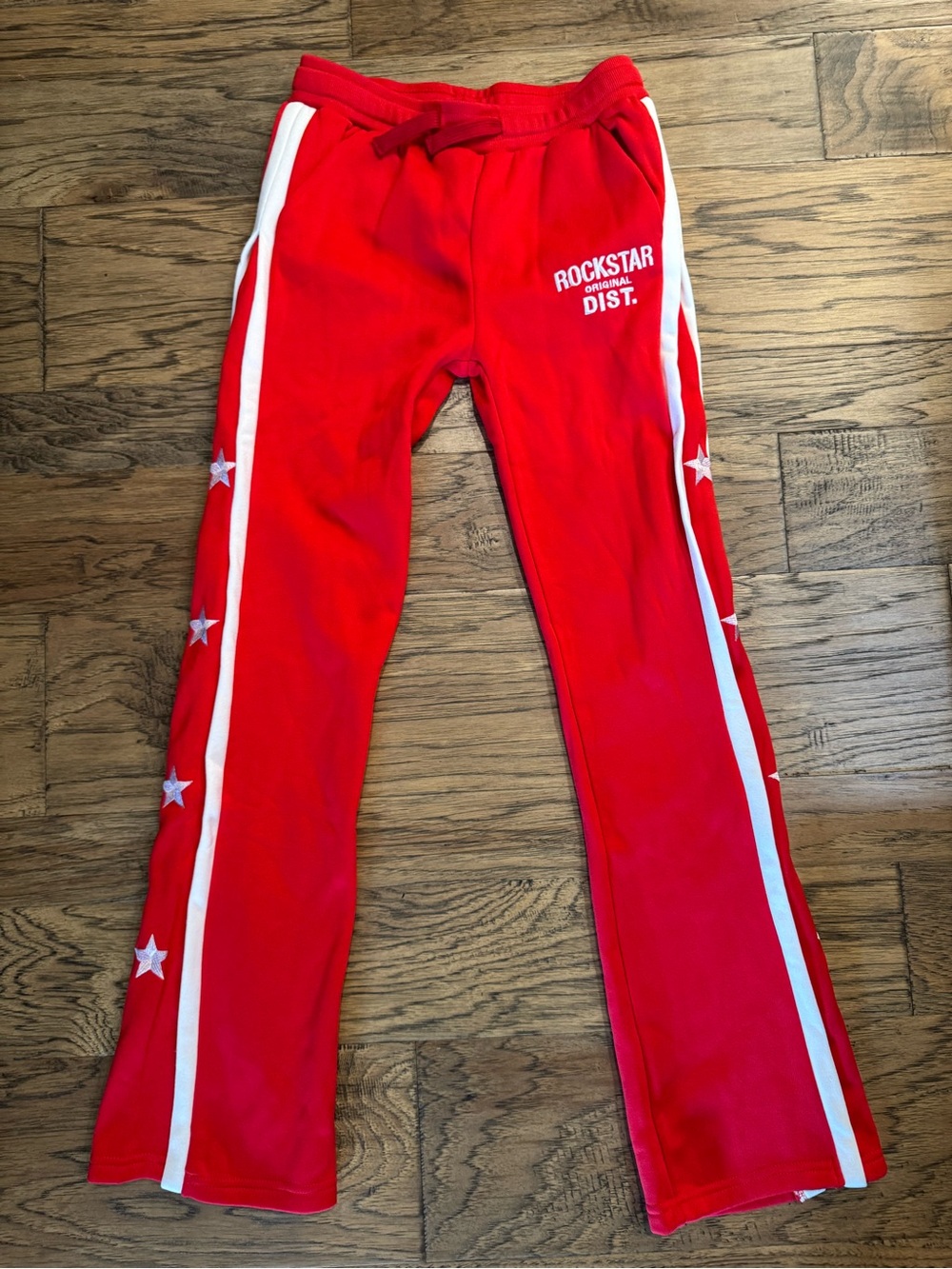 Rockstar Dist. Kids Red Joggers with Star Side Stripes